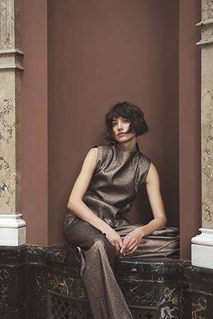 Top glitter camel brown Summum Woman