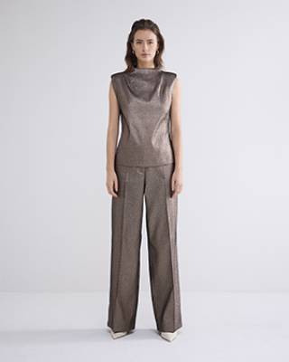 Top glitter camel brown Summum Woman