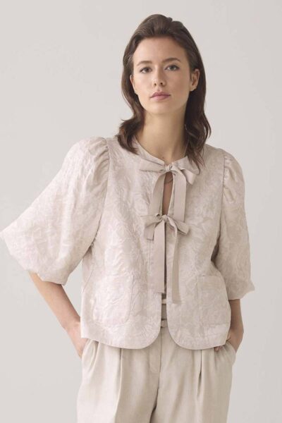 Blouse jacquard pebble beige Summum