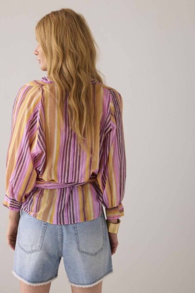 Blouse wrap multi coloured stripe Summum