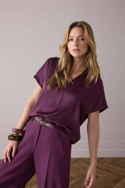 Top sleeveless silky touch wineberry Summum