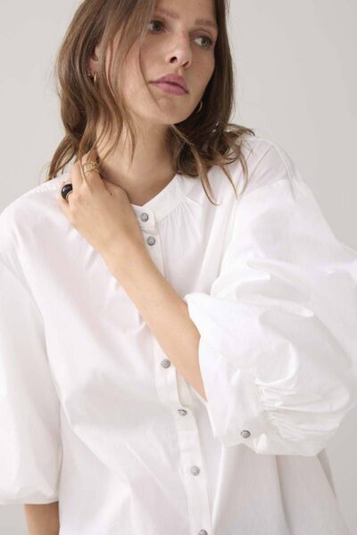 Blouse cotton stretch off white Summum
