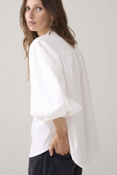 Blouse cotton stretch off white Summum