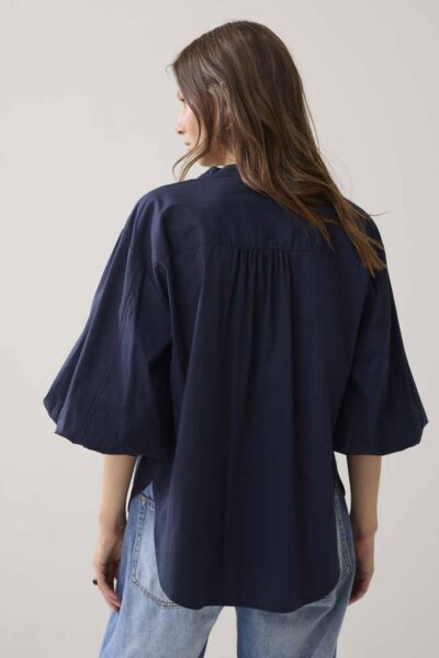 Blouse cotton stretch midnight blue Summum