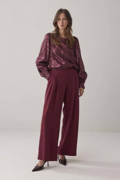 Top shiny jaquard merlot Summum Woman
