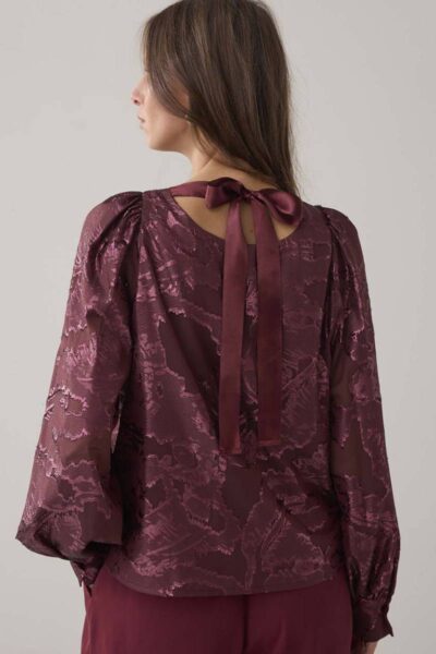 Top shiny jaquard merlot Summum Woman