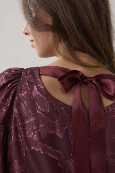 Top shiny jaquard merlot Summum Woman
