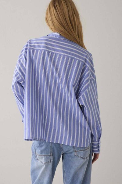 Blouse shirt stripe soft blue Summum