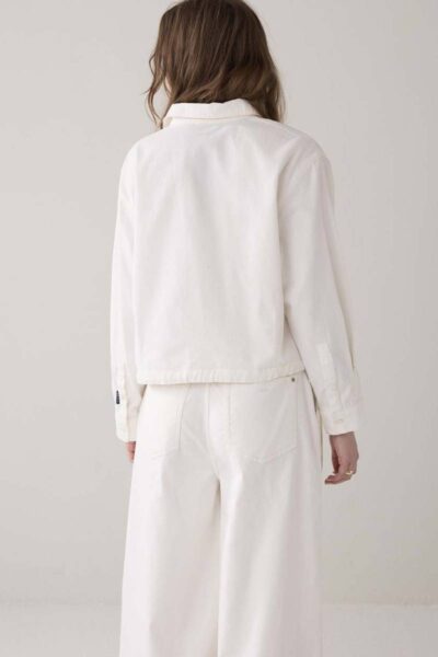 Blouse denim light white cotton twill Summum