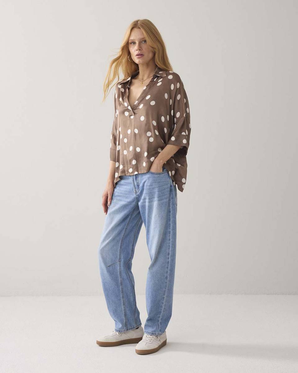 Top irregular dots khaki Summum - Afbeelding 4