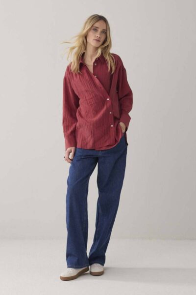 Blouse lyocell blend brick red Summum
