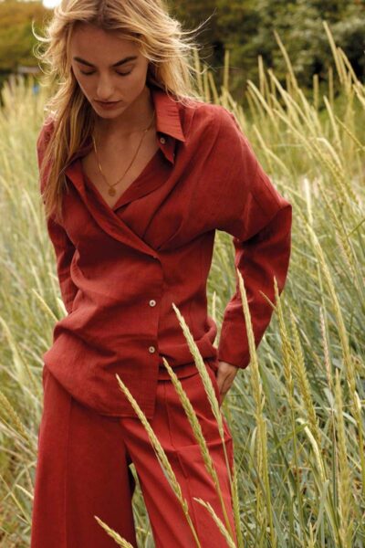 Blouse lyocell blend brick red Summum