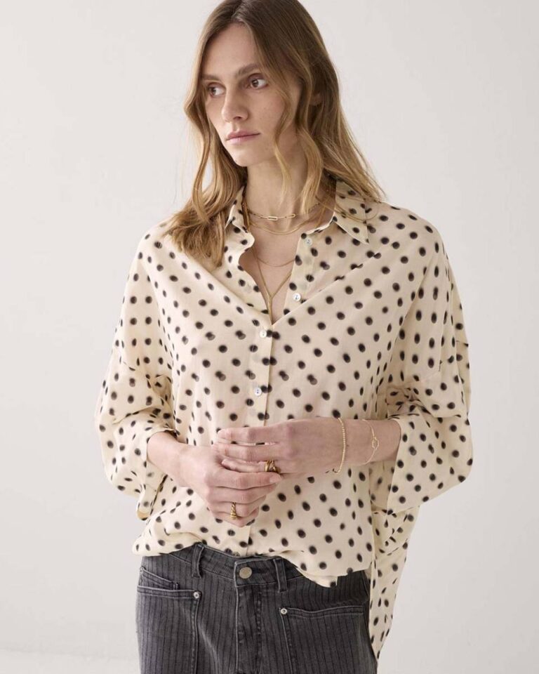 Blouse blury dots ivory Summum
