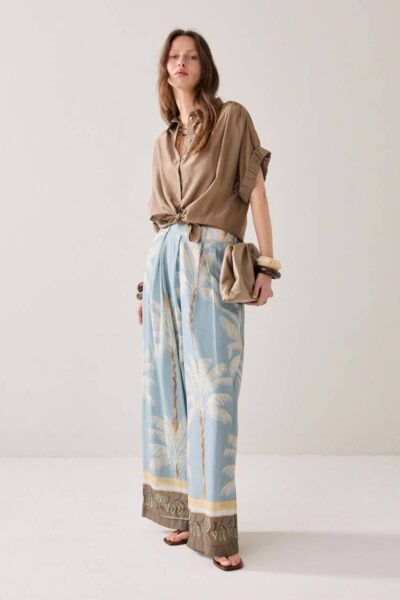 Blouse short sleeves viscose dark clay Summum