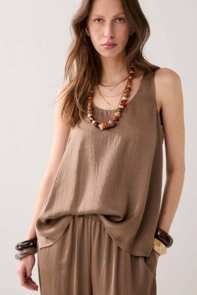 Singlet silky touch dark clay Summum