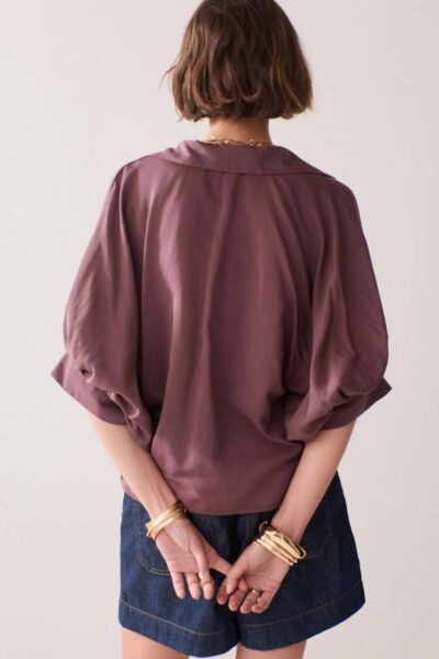 Blouse batsleeves viscose deep fig Summum