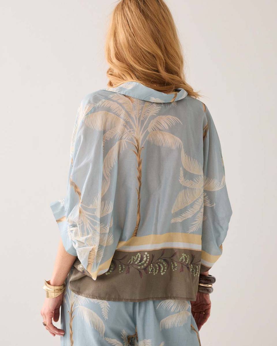 Blouse palmtree glacier blue Summum - Afbeelding 6