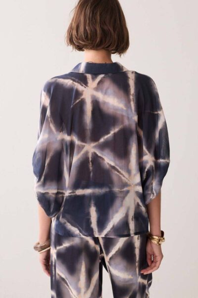Blouse tie dye cotton blue noir Summum
