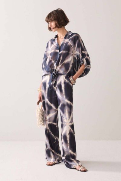 Blouse tie dye cotton blue noir Summum