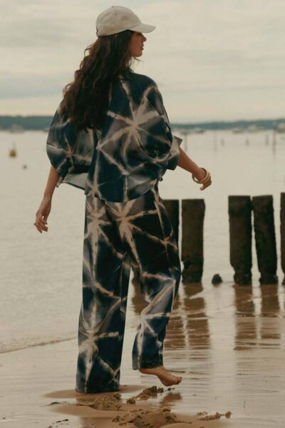 Blouse tie dye cotton blue noir Summum