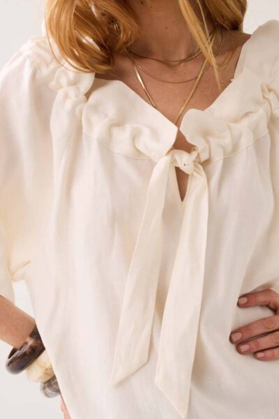 Top modal linen blend off white Summum