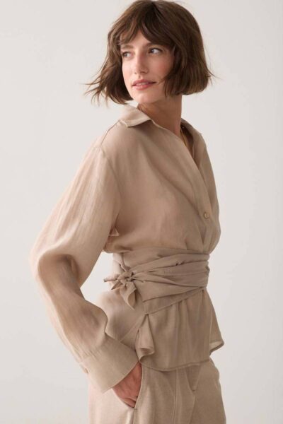 Top wrap lyocell blend light taupe Summum