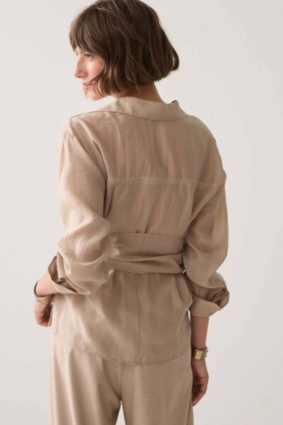 Top wrap lyocell blend light taupe Summum