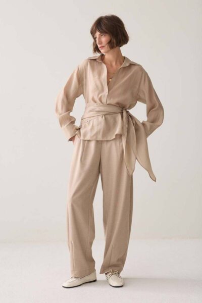 Top wrap lyocell blend light taupe Summum