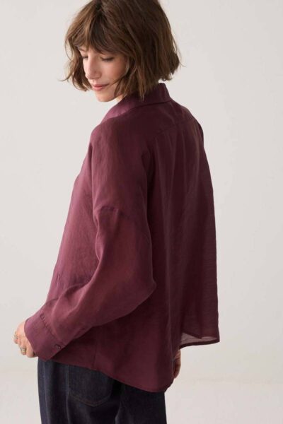 Blouse lyocell blend dark burgundy Summum