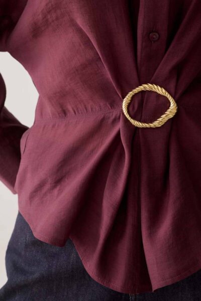 Blouse lyocell blend dark burgundy Summum