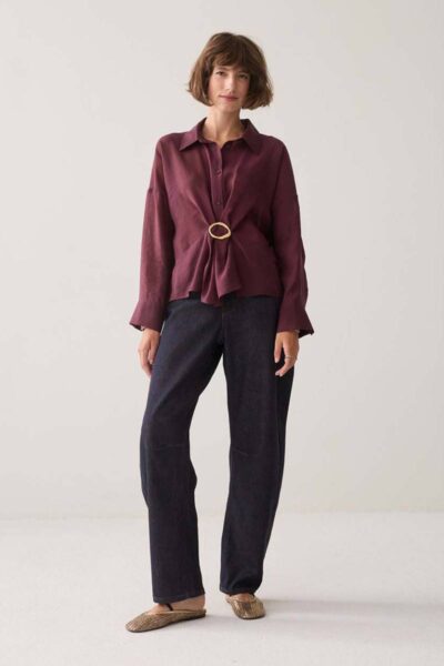 Blouse lyocell blend dark burgundy Summum