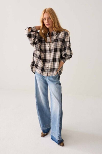 Blouse flanel check multicolour Summum