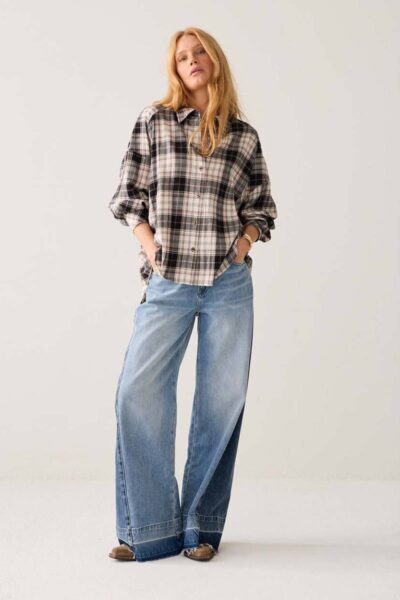 Blouse flanel check multicolour Summum
