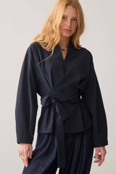 Top pinstripe small midnight blue Summum