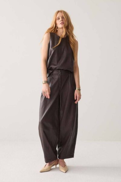 Top soft faux leather dark chocolate Summum