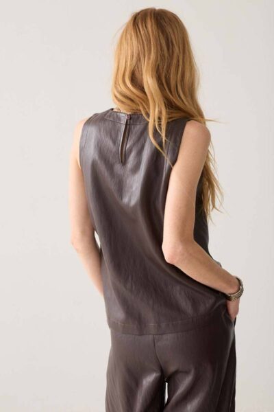 Top soft faux leather dark chocolate Summum
