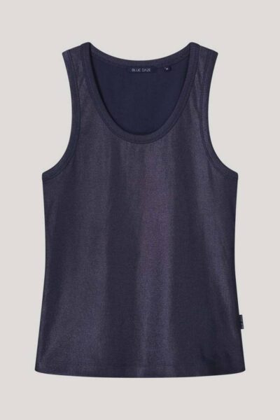 Rib tanktop cotton rib navy noir Summum