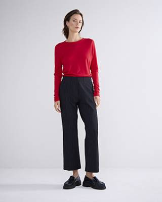 Round neck top lyocell true red Summum