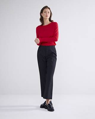 Round neck top lyocell true red Summum