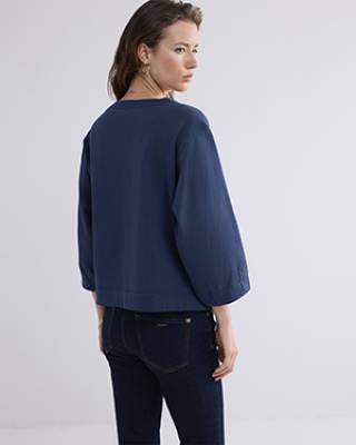 Sweatshirt embellished midnight blue Summum