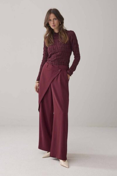 Top spiderweb mesh merlot Summum Woman