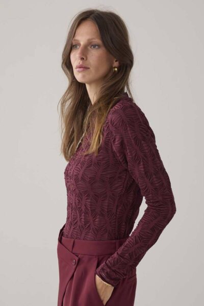 Top spiderweb mesh merlot Summum Woman