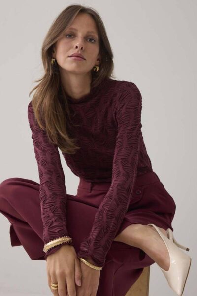 Top spiderweb mesh merlot Summum Woman