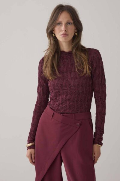 Top spiderweb mesh merlot Summum Woman