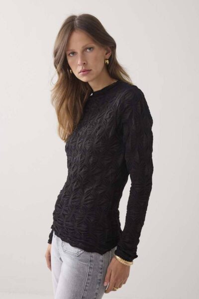Top spiderweb mesh black Summum Woman