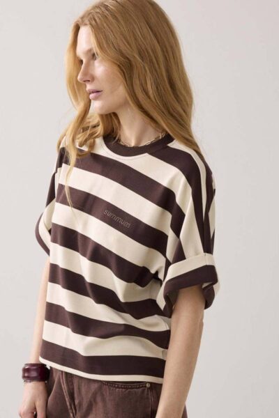 Top big stripe heavy jersey coffee Summum