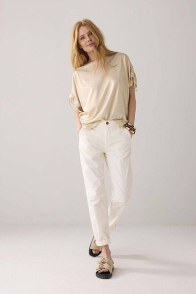 Top coated viscose linen ivory Summum