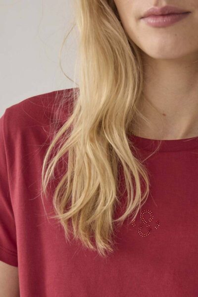 Top basic rhinestone brick red Summum