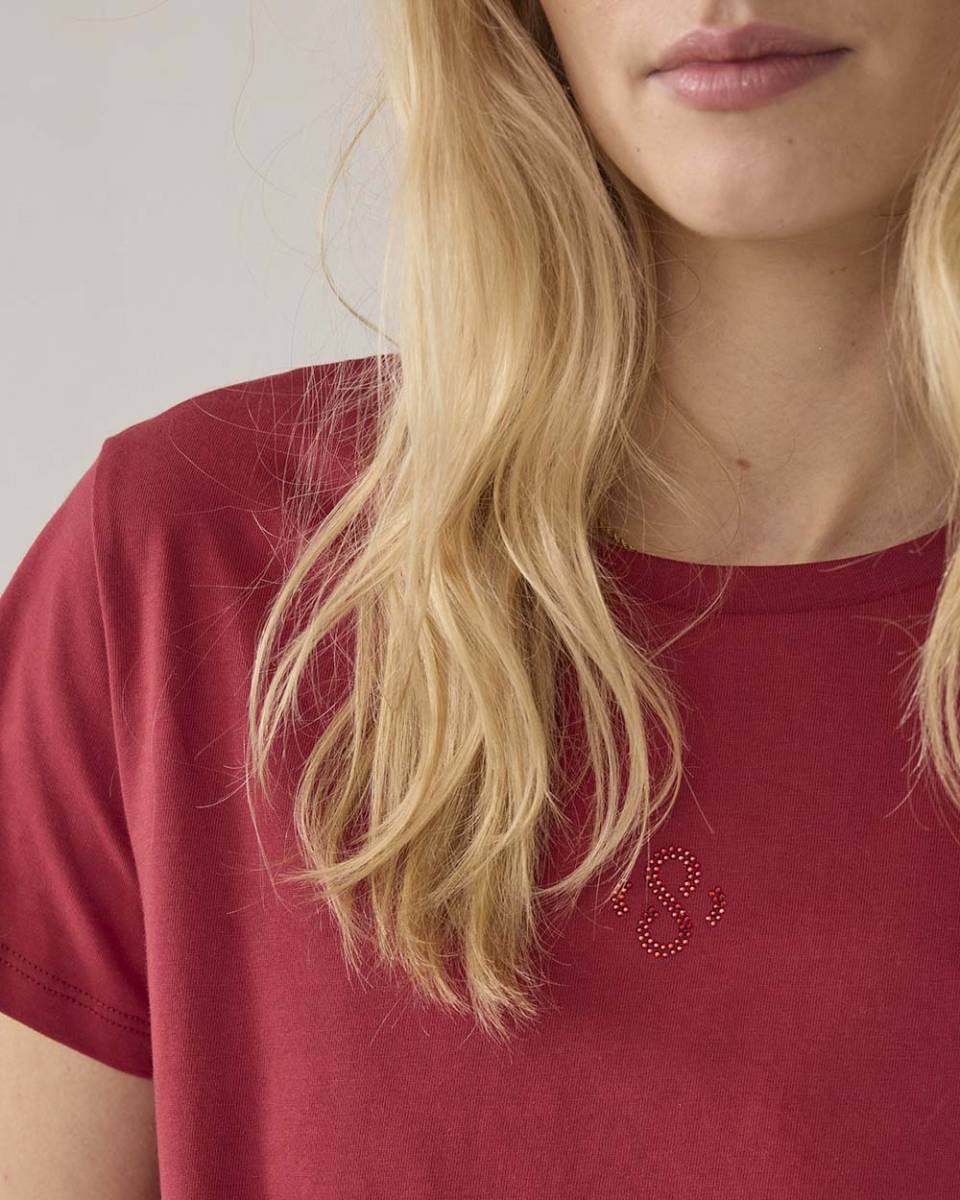 Top basic rhinestone brick red Summum - Afbeelding 2