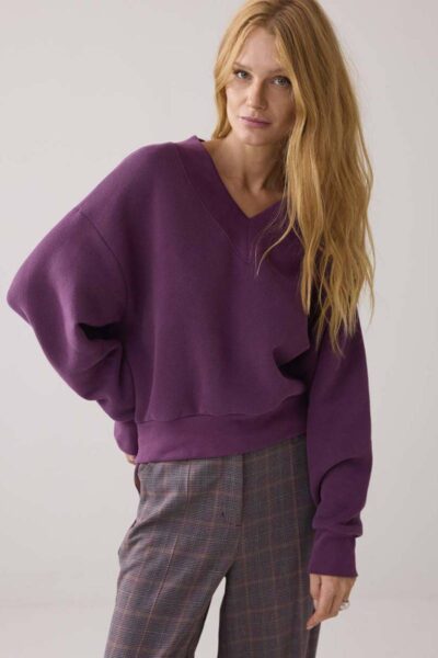 V-neck sweat wineberry Summum